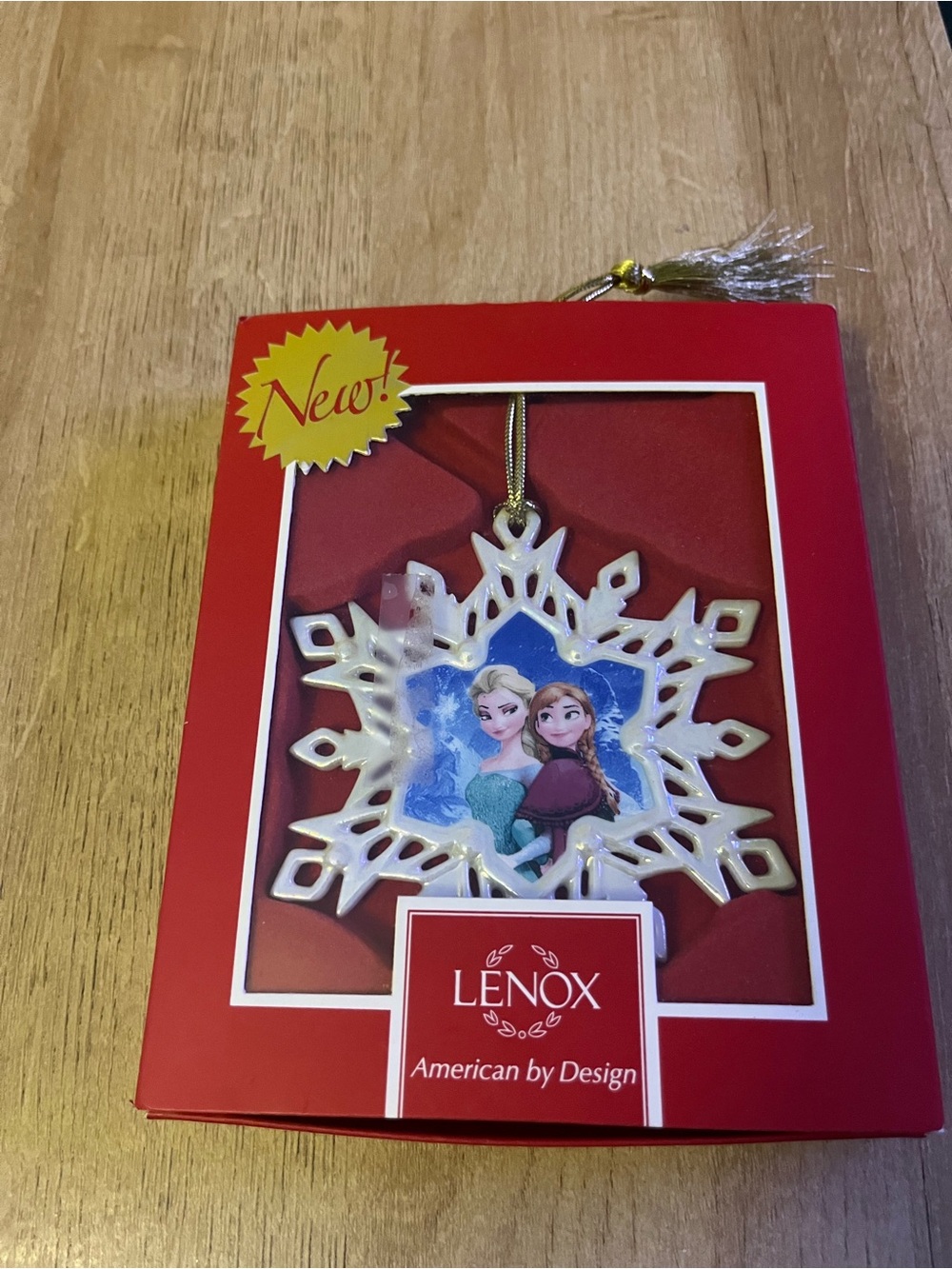 Lenox Frozen Elsa and Anna Snowflake Ornament - White, Blue